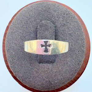 VTG Solid Sterling Silver 925 Cutaway Cross Tapered Band RIng Size 5.75